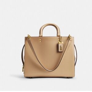 Coach Rogue  Tan Leather Tote Bag